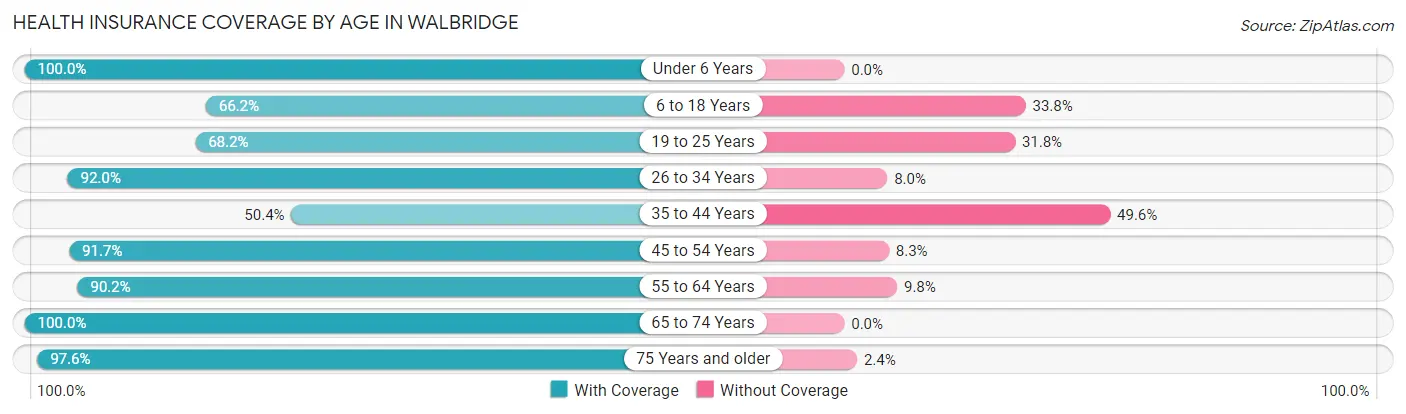 Health Insurance Coverage by Age in Walbridge