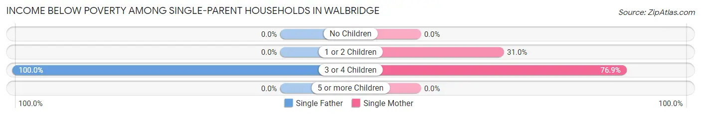 Income Below Poverty Among Single-Parent Households in Walbridge