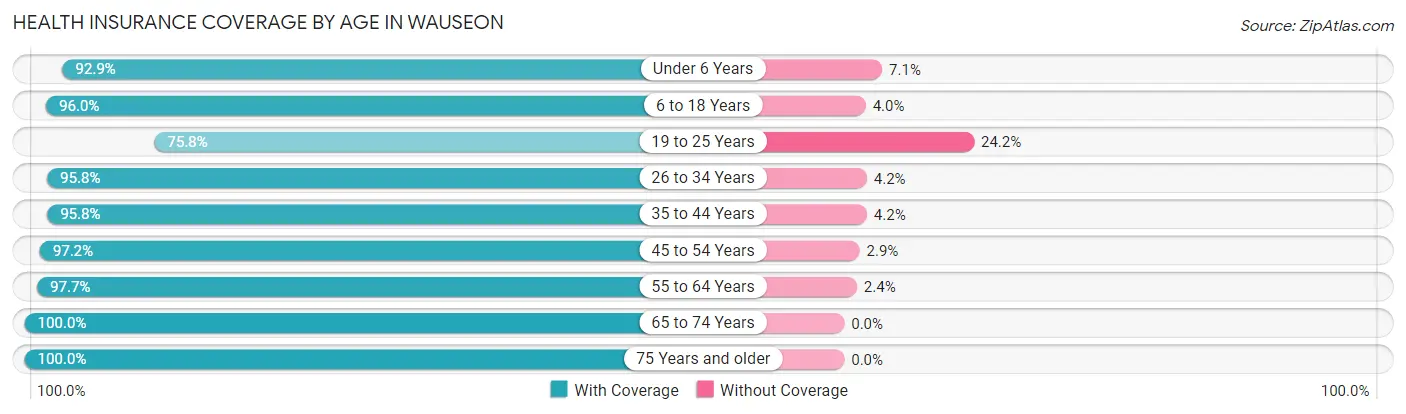 Health Insurance Coverage by Age in Wauseon