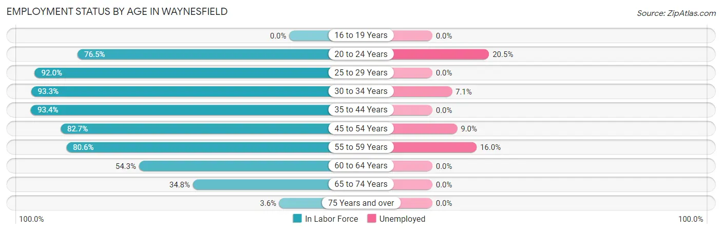 Employment Status by Age in Waynesfield