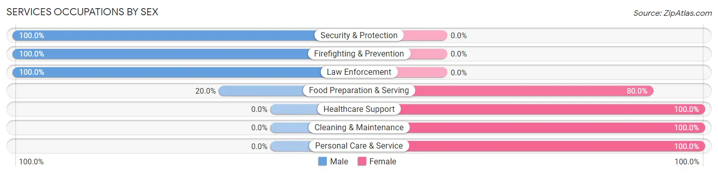 Services Occupations by Sex in Waynesfield