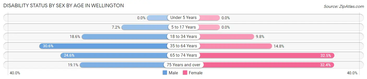 Disability Status by Sex by Age in Wellington