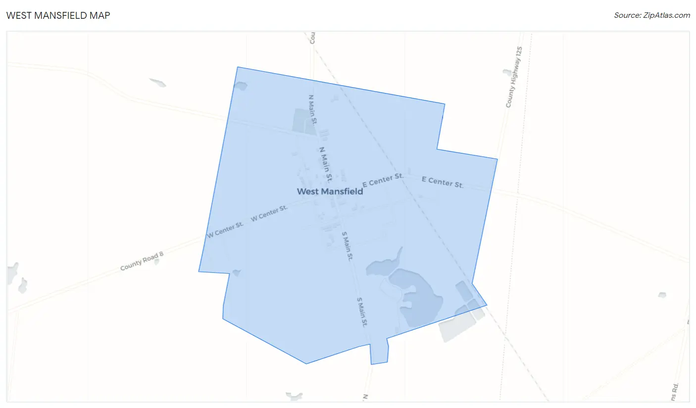 West Mansfield Map