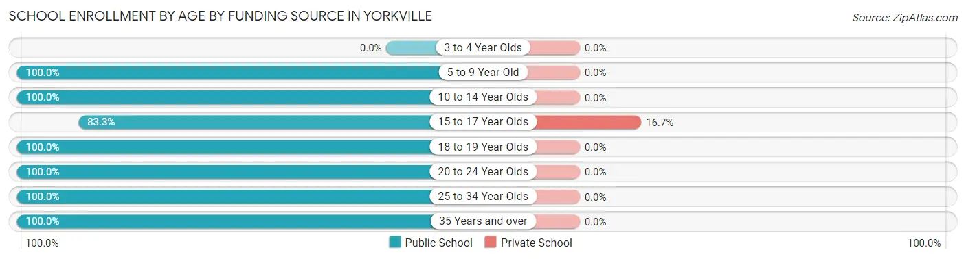 School Enrollment by Age by Funding Source in Yorkville
