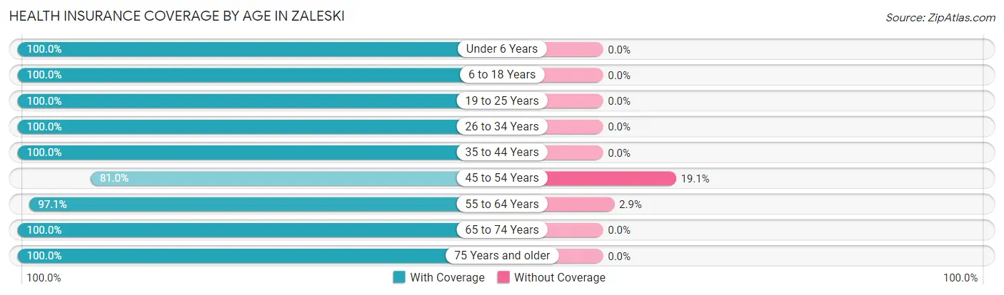 Health Insurance Coverage by Age in Zaleski