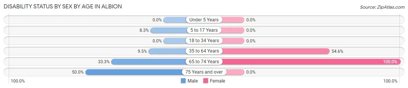 Disability Status by Sex by Age in Albion