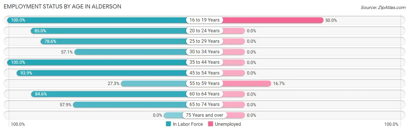 Employment Status by Age in Alderson
