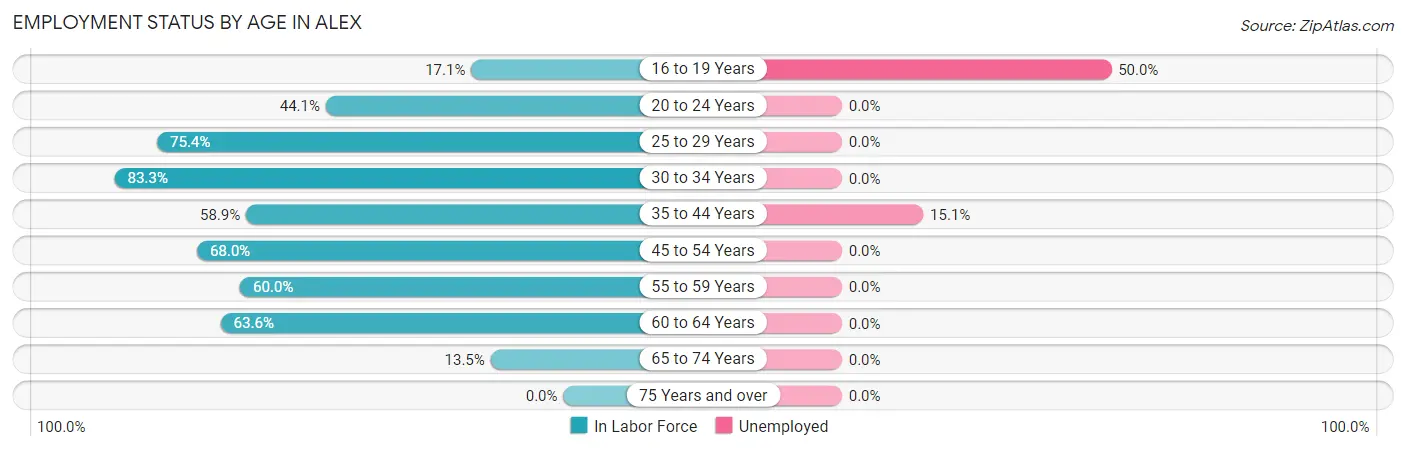 Employment Status by Age in Alex
