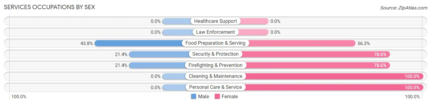 Services Occupations by Sex in Alex