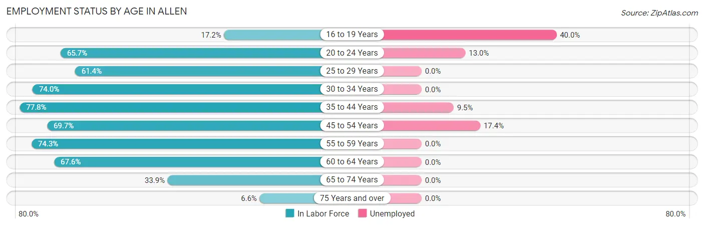 Employment Status by Age in Allen