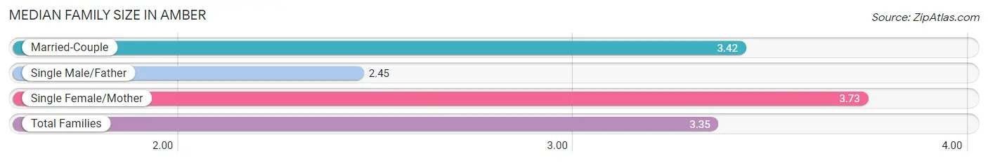 Median Family Size in Amber