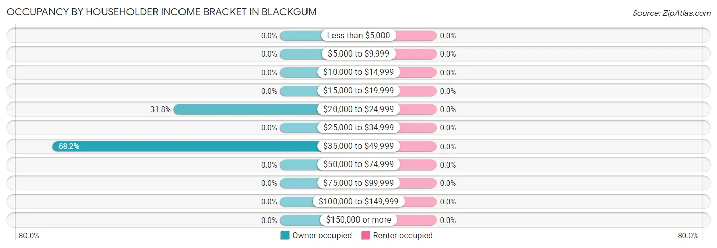 Occupancy by Householder Income Bracket in Blackgum