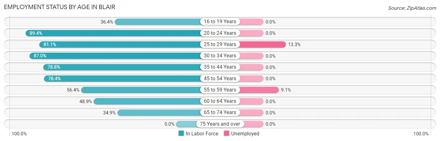 Employment Status by Age in Blair
