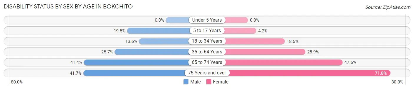 Disability Status by Sex by Age in Bokchito