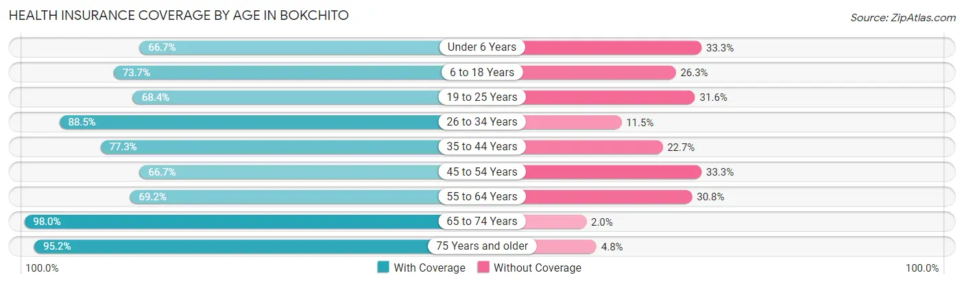 Health Insurance Coverage by Age in Bokchito