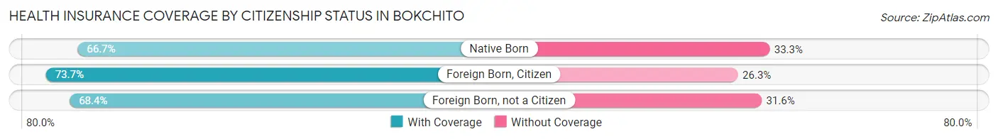 Health Insurance Coverage by Citizenship Status in Bokchito