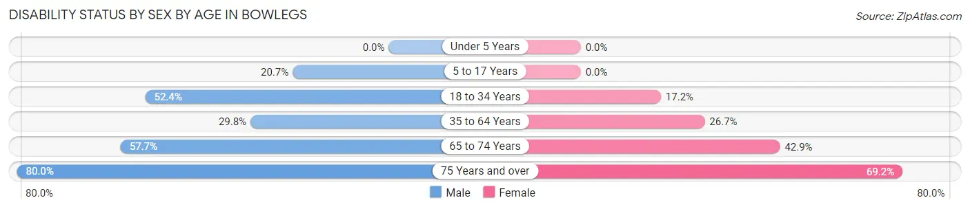 Disability Status by Sex by Age in Bowlegs