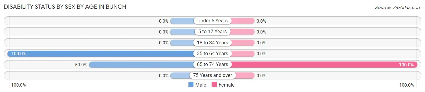 Disability Status by Sex by Age in Bunch