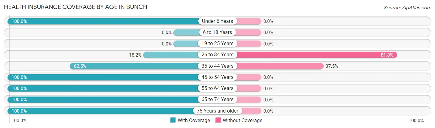 Health Insurance Coverage by Age in Bunch