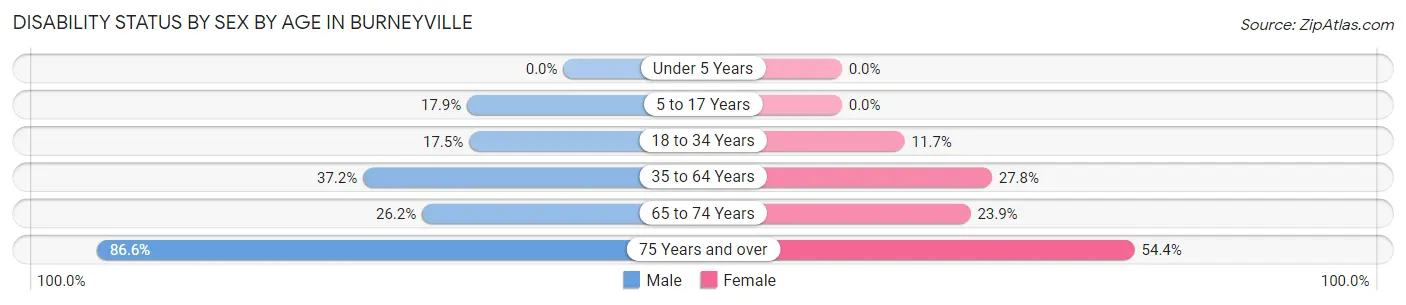 Disability Status by Sex by Age in Burneyville