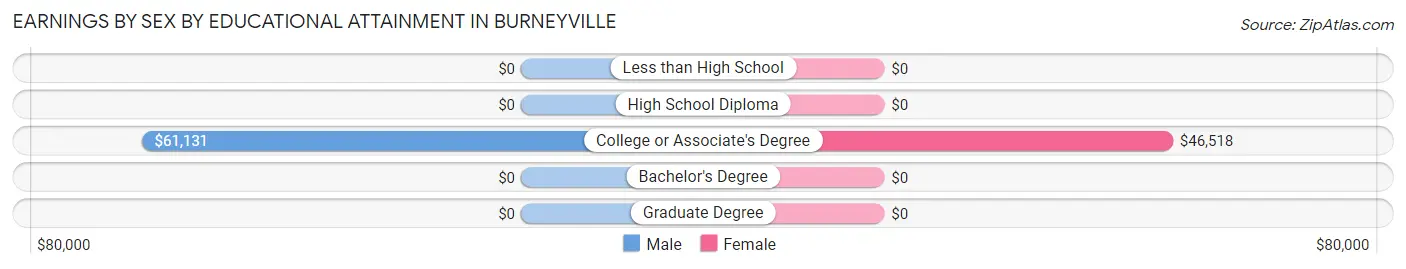 Earnings by Sex by Educational Attainment in Burneyville