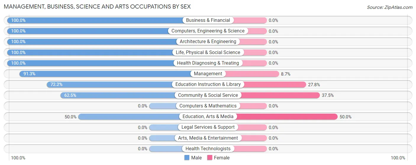 Management, Business, Science and Arts Occupations by Sex in Burneyville
