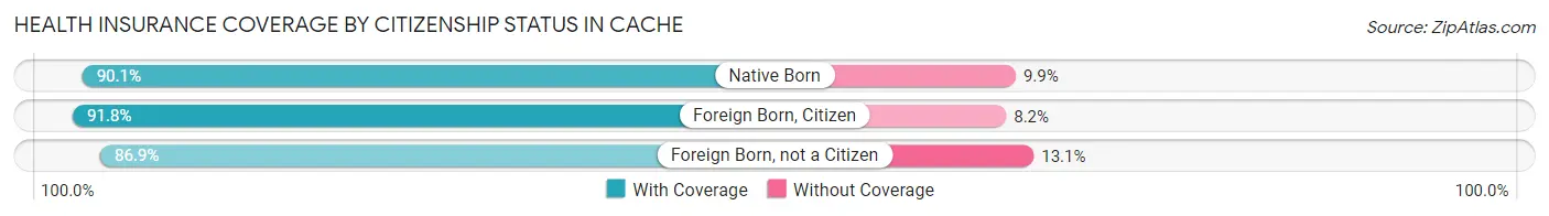 Health Insurance Coverage by Citizenship Status in Cache