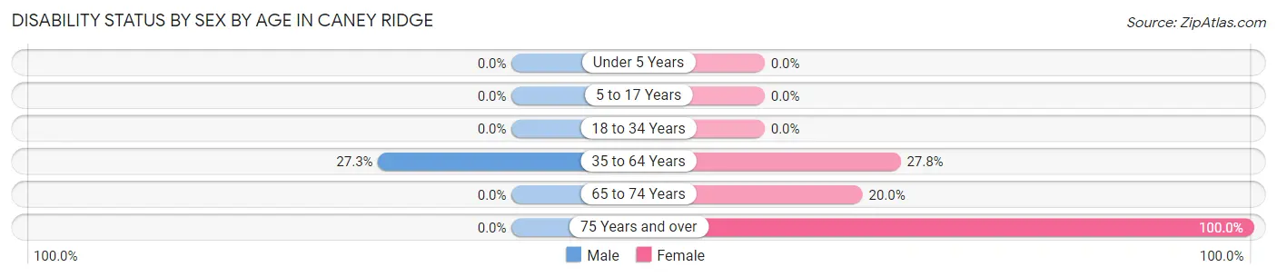 Disability Status by Sex by Age in Caney Ridge