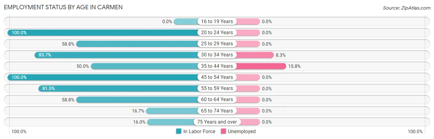 Employment Status by Age in Carmen