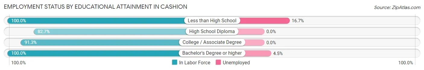 Employment Status by Educational Attainment in Cashion