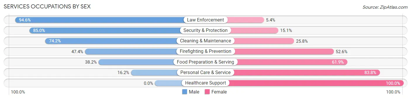 Services Occupations by Sex in Chickasha
