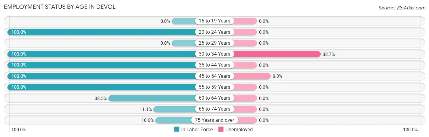 Employment Status by Age in Devol