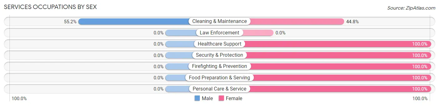 Services Occupations by Sex in Dewey