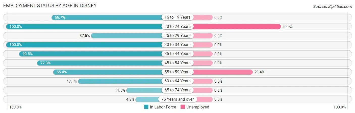 Employment Status by Age in Disney