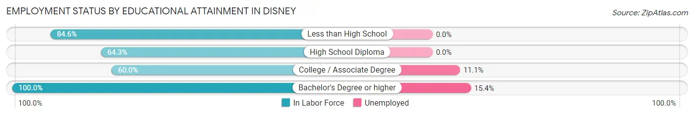 Employment Status by Educational Attainment in Disney