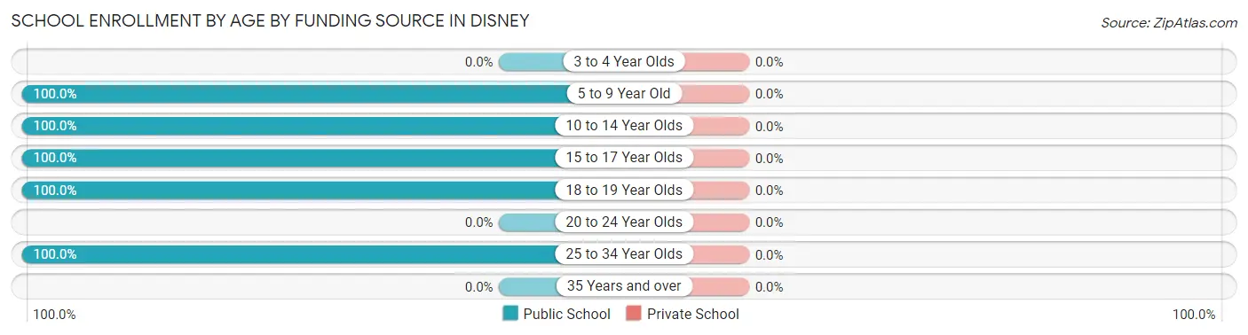 School Enrollment by Age by Funding Source in Disney