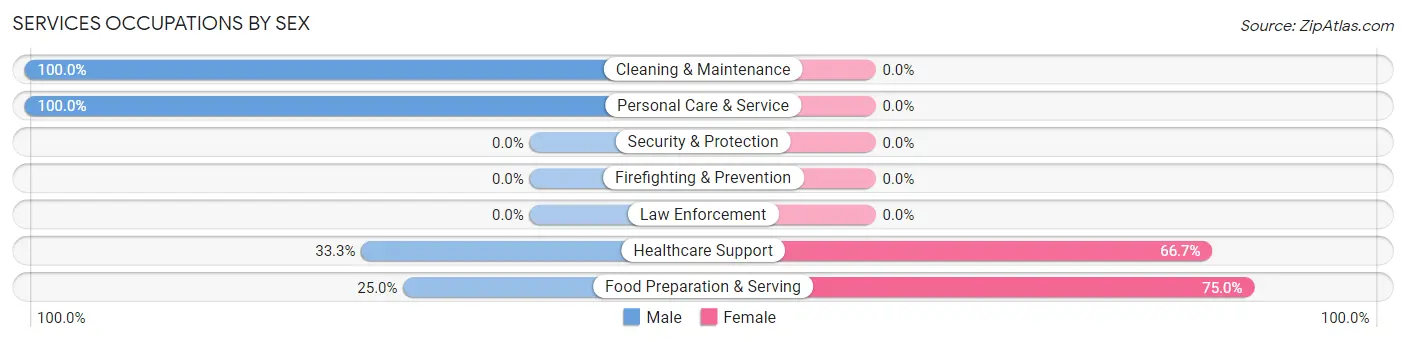 Services Occupations by Sex in Drummond