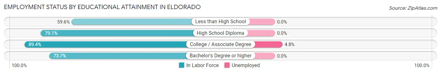 Employment Status by Educational Attainment in Eldorado