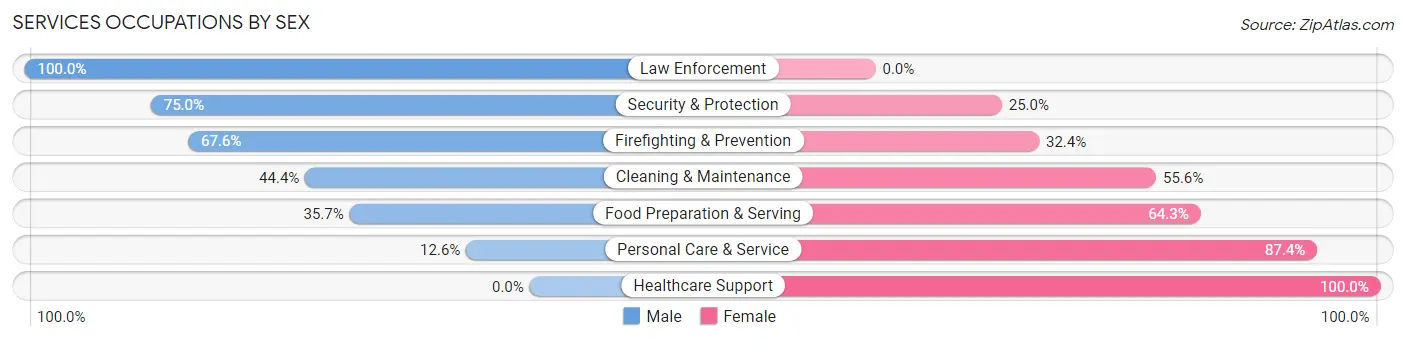 Services Occupations by Sex in Glenpool