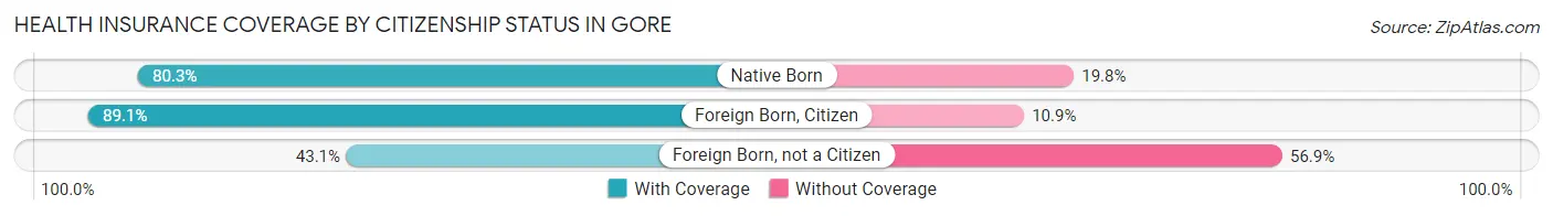 Health Insurance Coverage by Citizenship Status in Gore