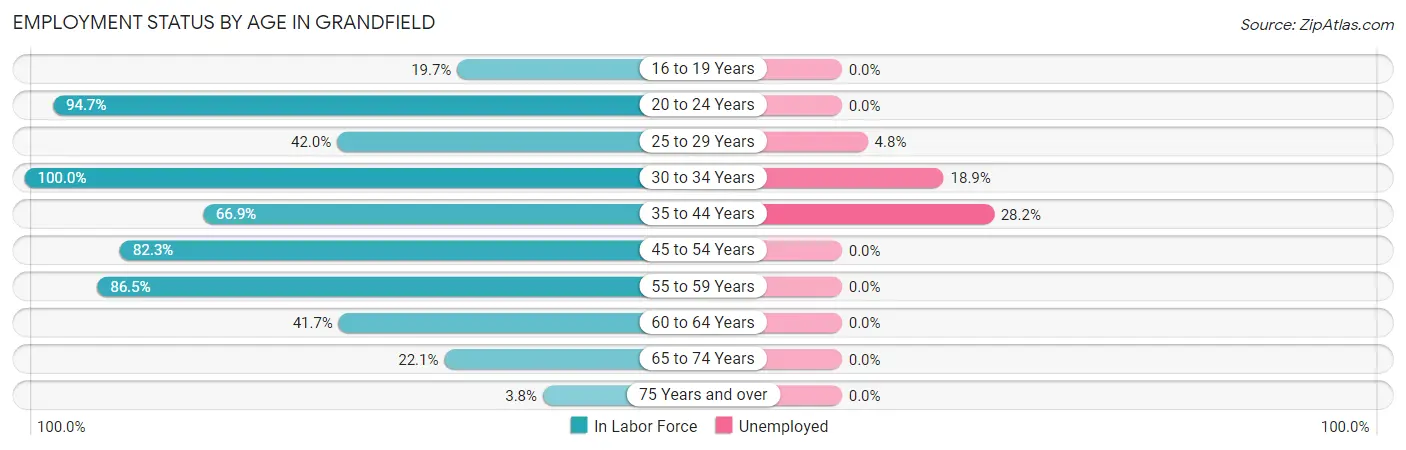 Employment Status by Age in Grandfield