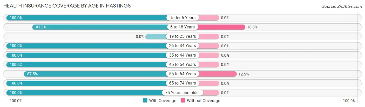 Health Insurance Coverage by Age in Hastings