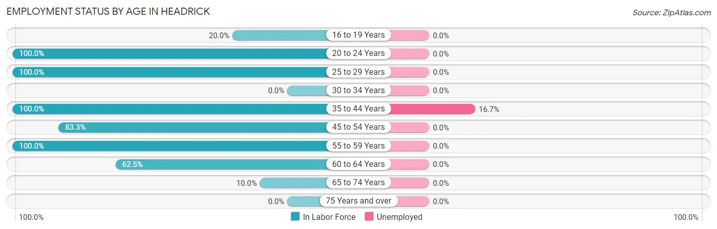 Employment Status by Age in Headrick