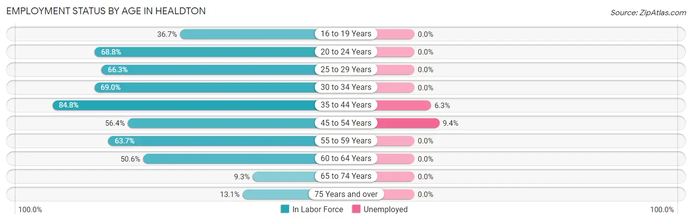 Employment Status by Age in Healdton