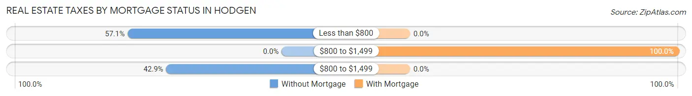 Real Estate Taxes by Mortgage Status in Hodgen