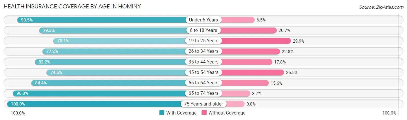 Health Insurance Coverage by Age in Hominy