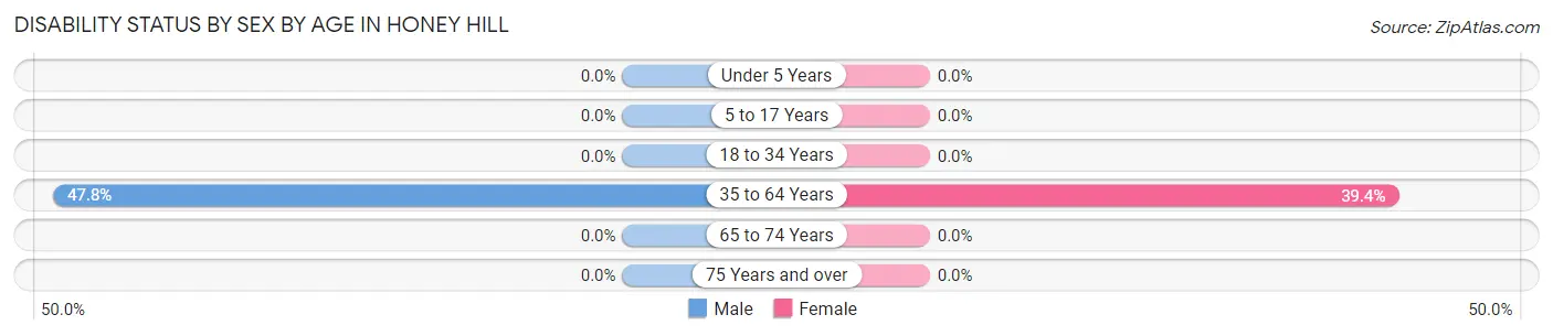Disability Status by Sex by Age in Honey Hill