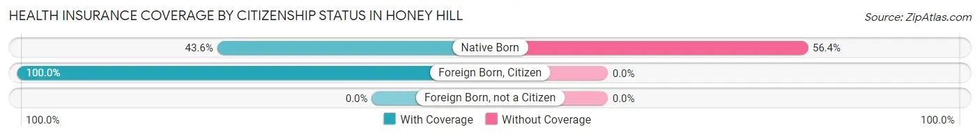 Health Insurance Coverage by Citizenship Status in Honey Hill