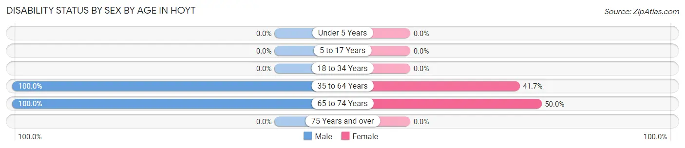 Disability Status by Sex by Age in Hoyt