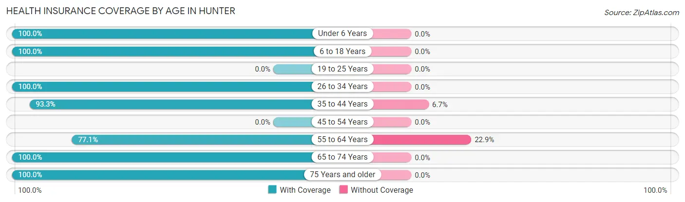 Health Insurance Coverage by Age in Hunter